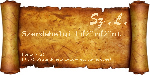 Szerdahelyi Lóránt névjegykártya
